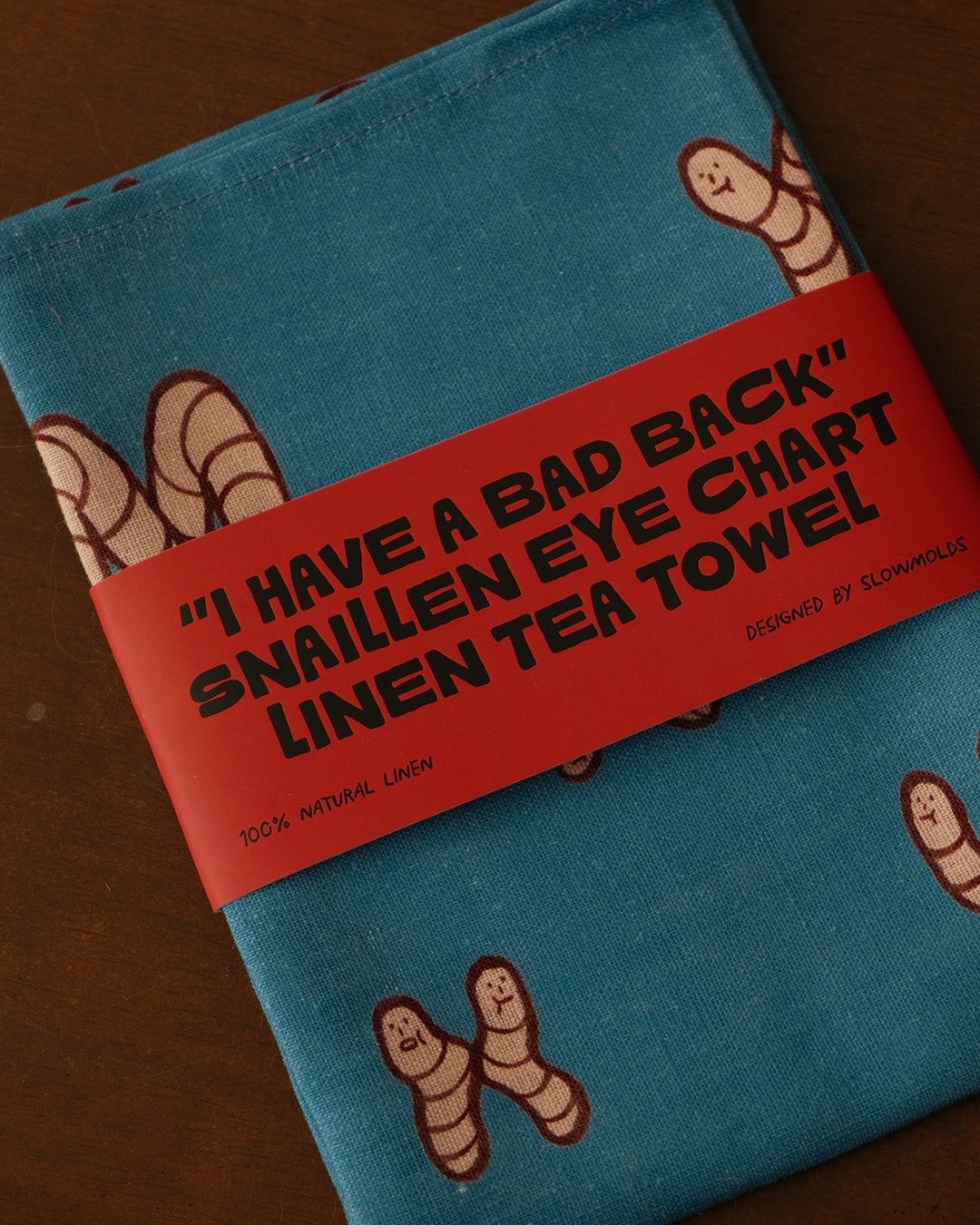 [PRE-ORDER] “I have a bad back” Snail-len Linen Tea Towel - Estimated Late Oct shipment