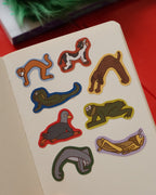 Animals doing Prescribed Yoga Animal Stretches Sticker Sheet